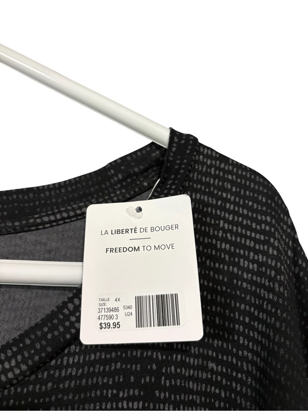 Active Zone Penningtons, 4X Plus Size, Activewear Top Black Drawstring Hem - Picture 4 of 10